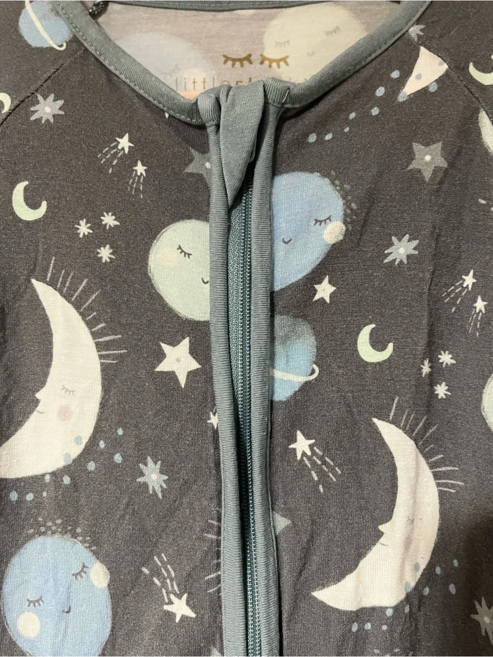 Little Sleepies Blue to the moon and back Zippy Bamboo Pajamas 12-18m